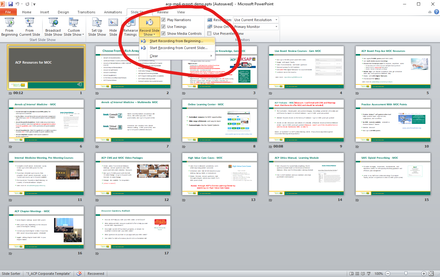 Creating A Voice Over Powerpoint Presentation Acp National Abstract Competition Acp